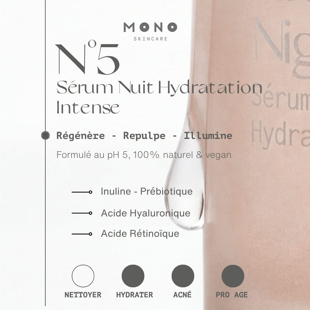 N°5 Sérum de Nuit Hydratation Intense - Mono Skincare