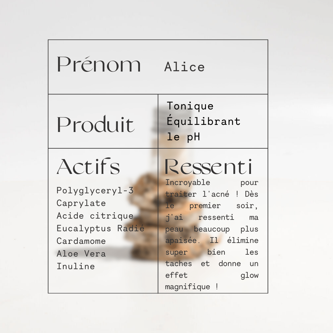 Témoignage client sur le tonique MONO – peau purifiée, apaisée et équilibrée au quotidien