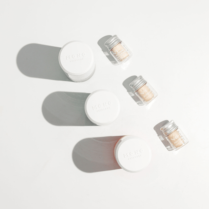 Packaging innovant avec soins en poudre à reconstituer – routine visage zéro déchet et haute performance